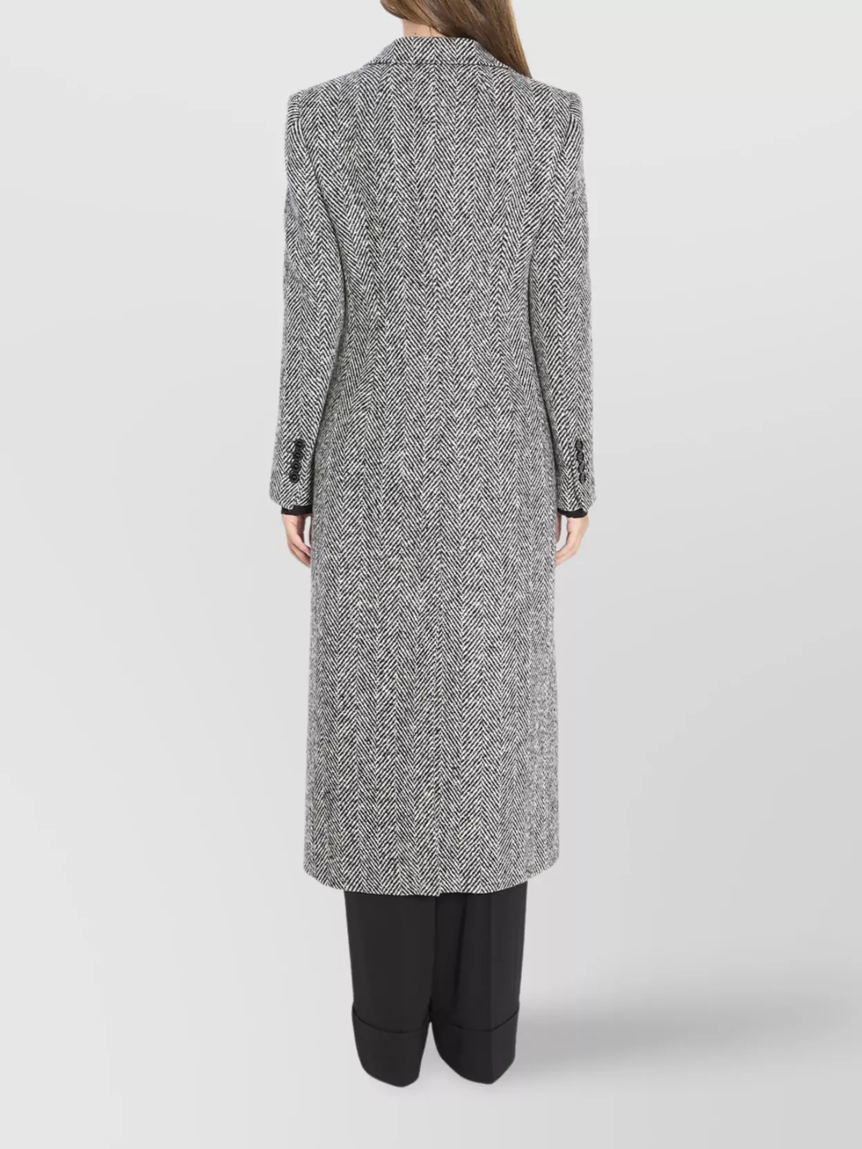 Dolce&Gabbana Chevron Pattern Single-Breasted Wool Coat