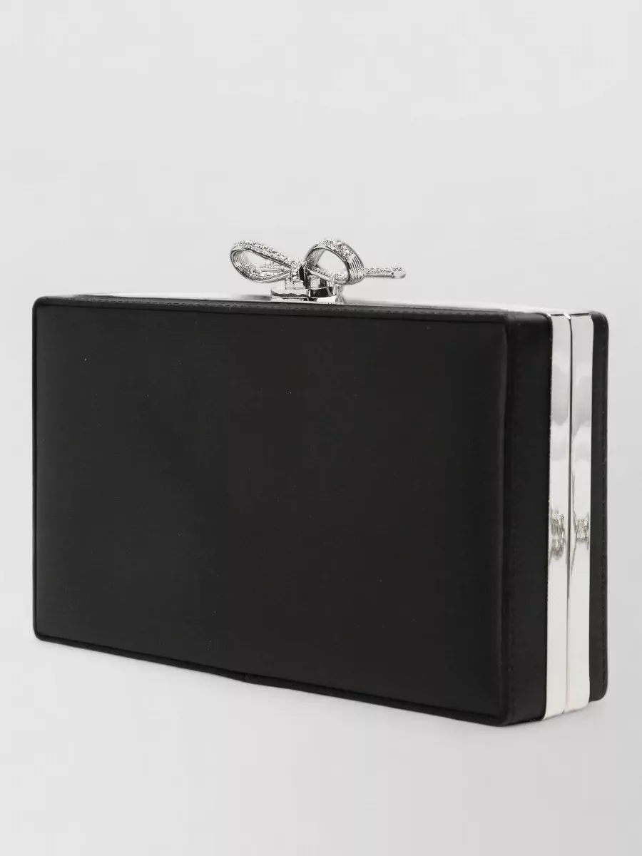 Self-Portrait The Bow Crystal Chainmail Clutch Bag
