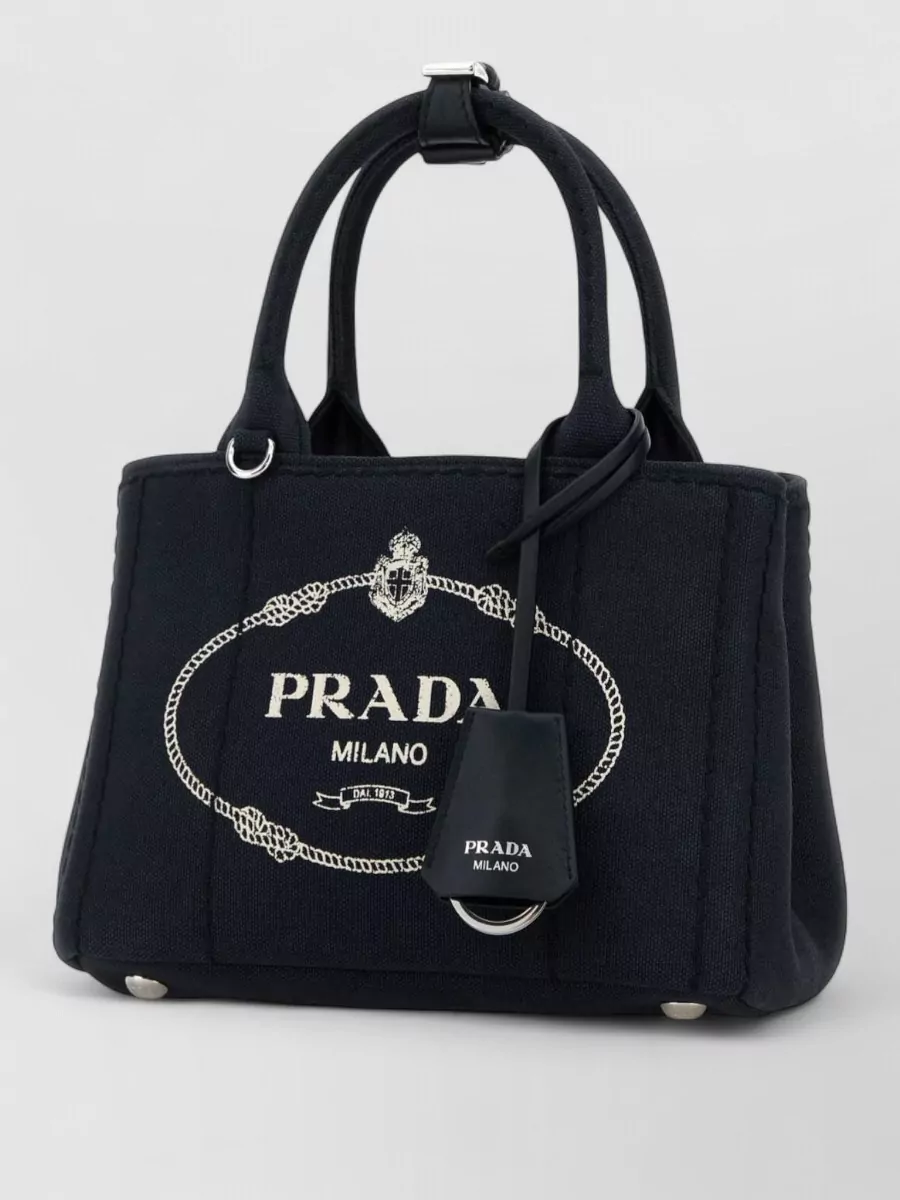 Prada Canvas Mini Jardinière Shoulder Handbag