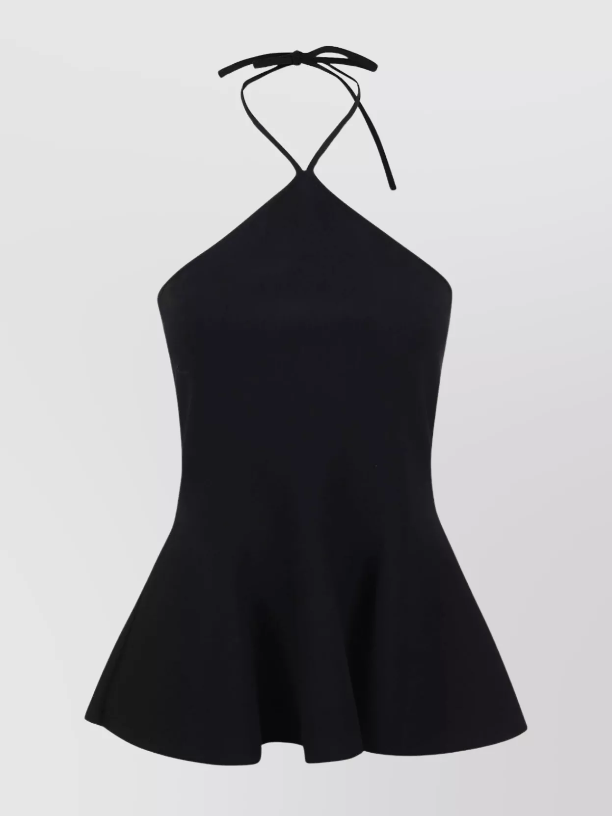 Shop Stella Mccartney Knit Halter Peplum Top In Black