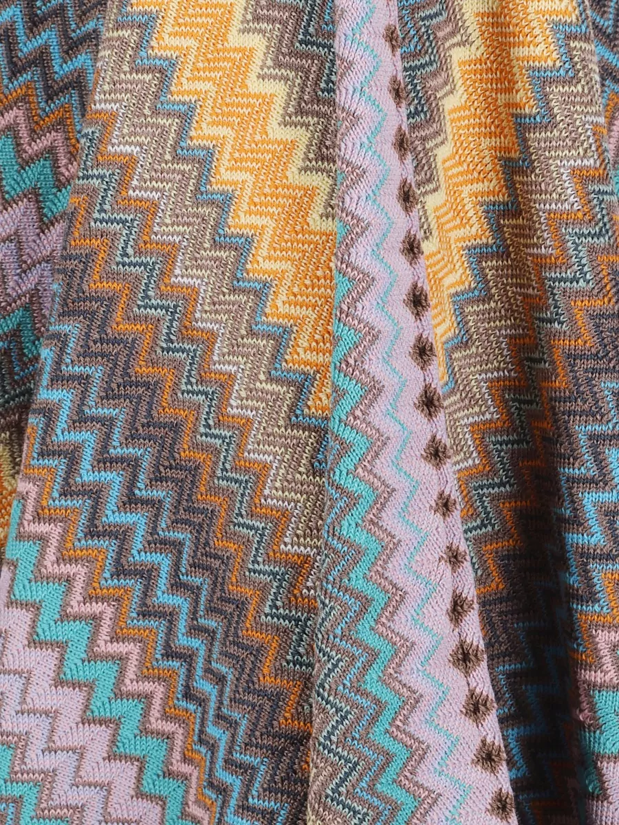 Missoni Fringed Chevron Pattern Draped Poncho