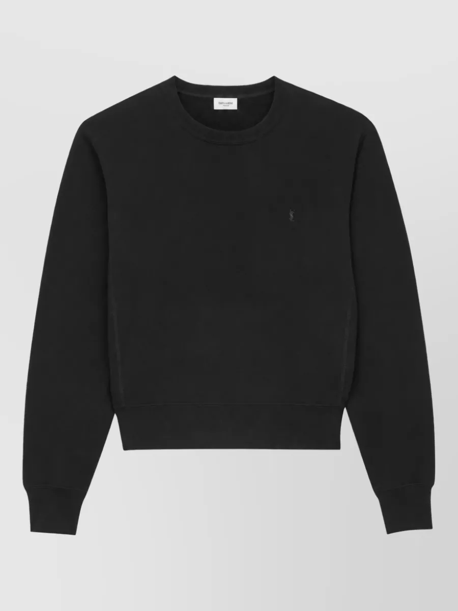Saint Laurent Cassandre Logo Crew Neck Sweatshirt