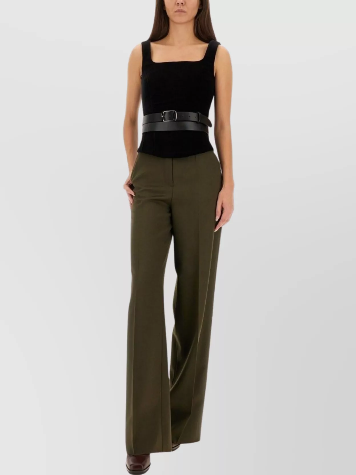 Max Mara Wide Leg High Waist Trousers Arturo In Animal Print