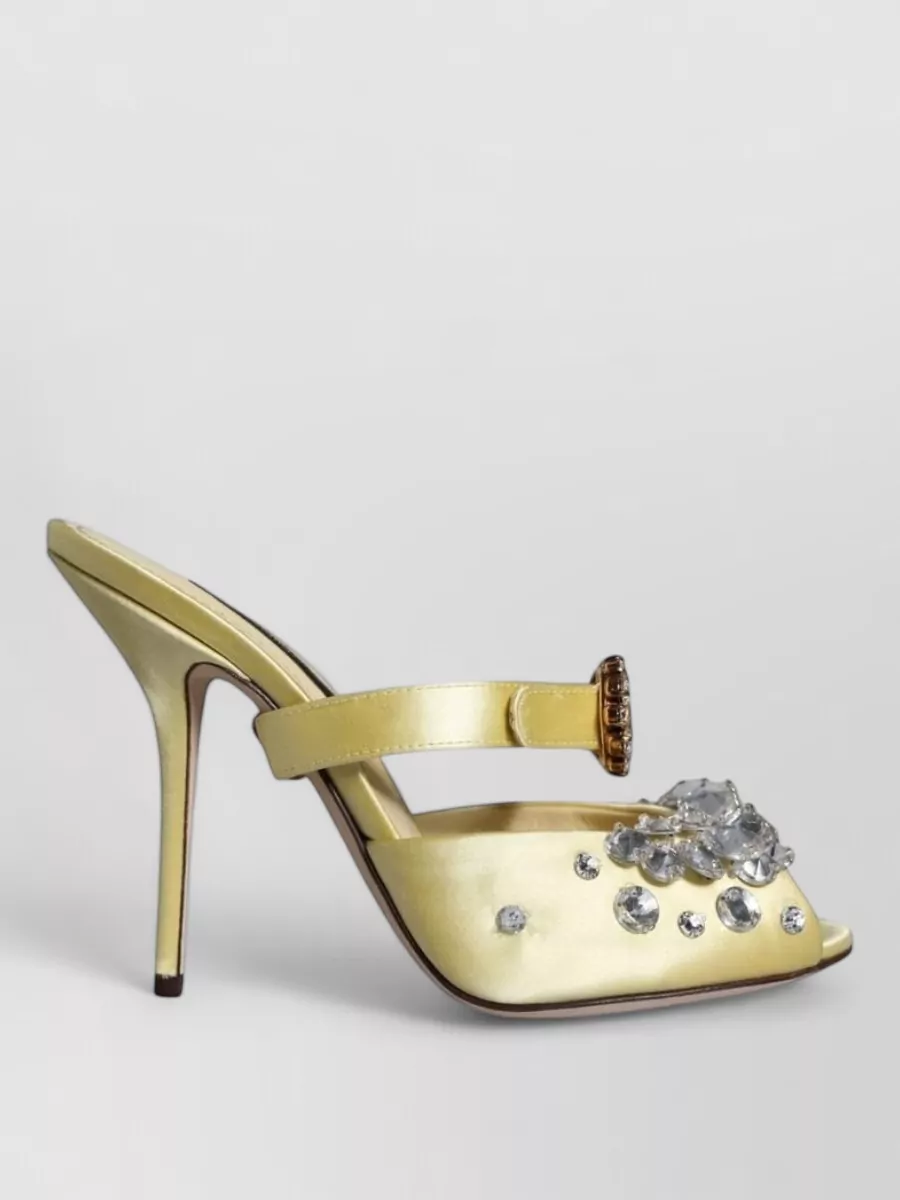 Dolce&Gabbana Crystal-Embellished Satin Mules