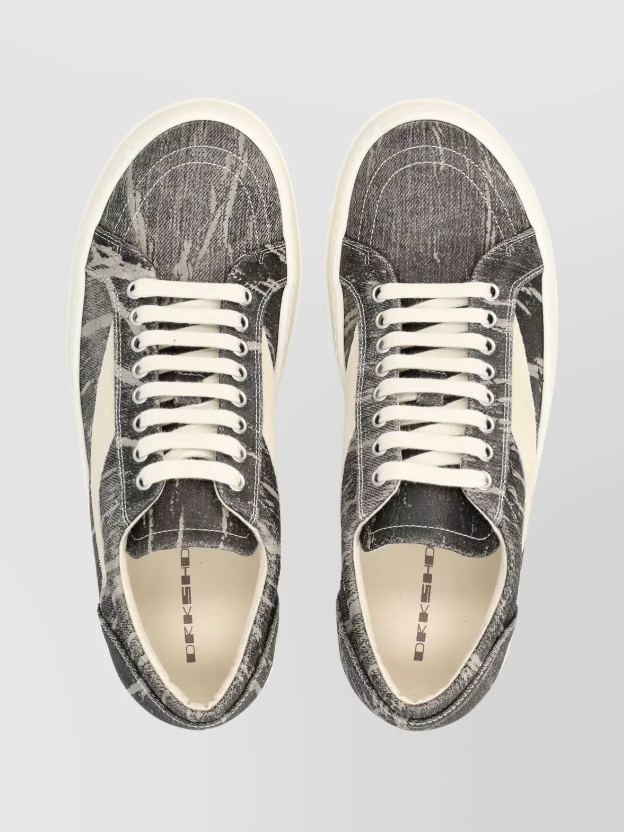 Rick Owens Drkshdw Round Toe Retro Sneakers With Textured Fabric