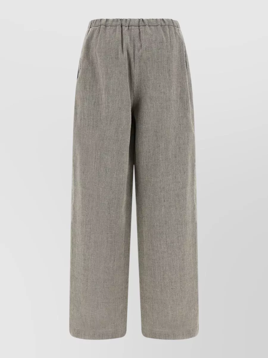 Loulou Studio linen blend pleated wide-leg trousers