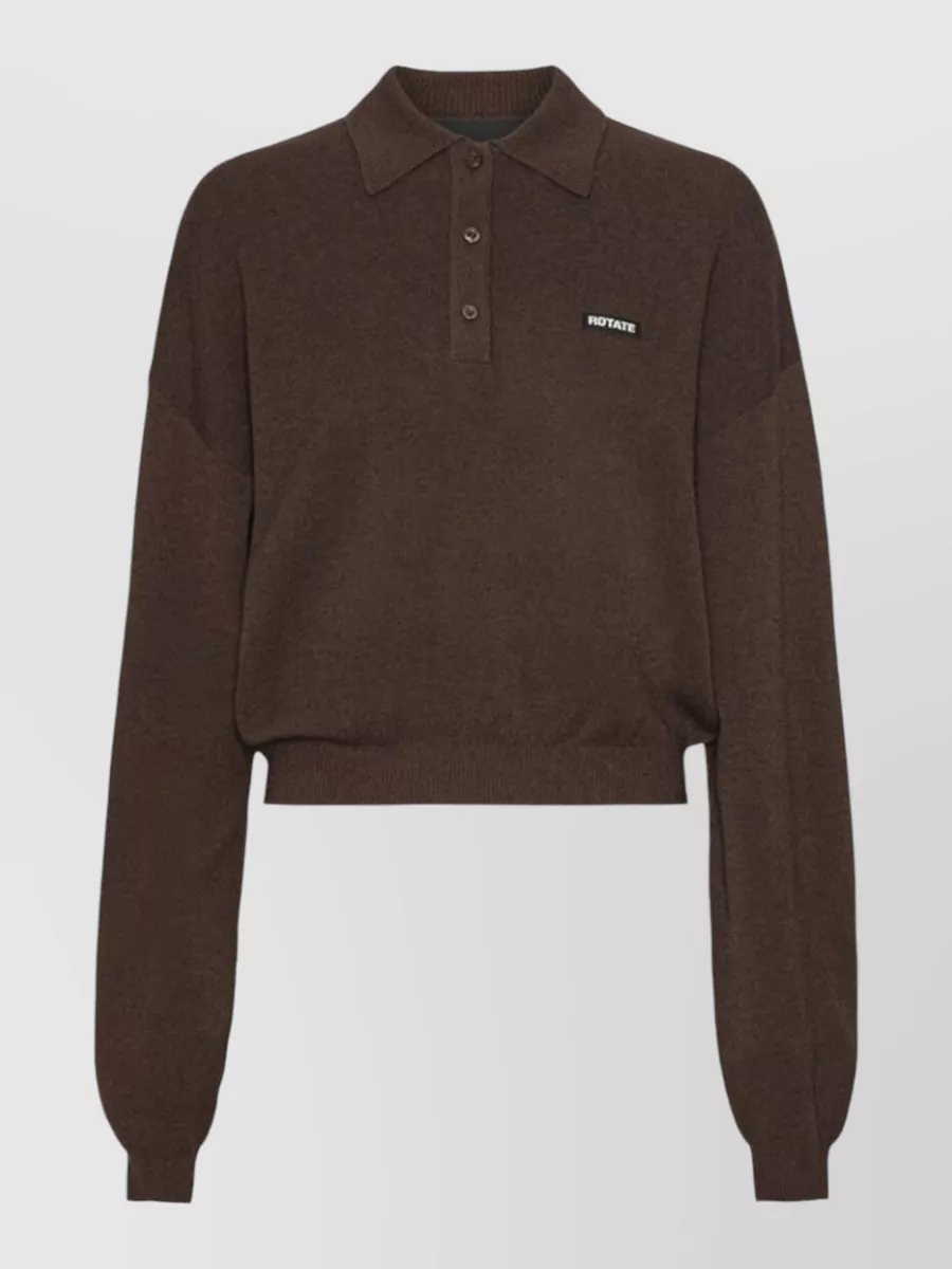 Rotate cropped polo jumper