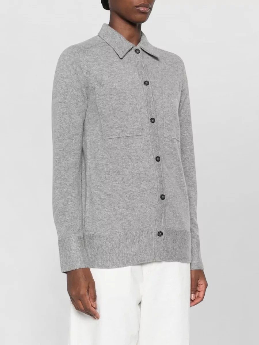 Totême Cashmere Long-Sleeve Collared Cardigan