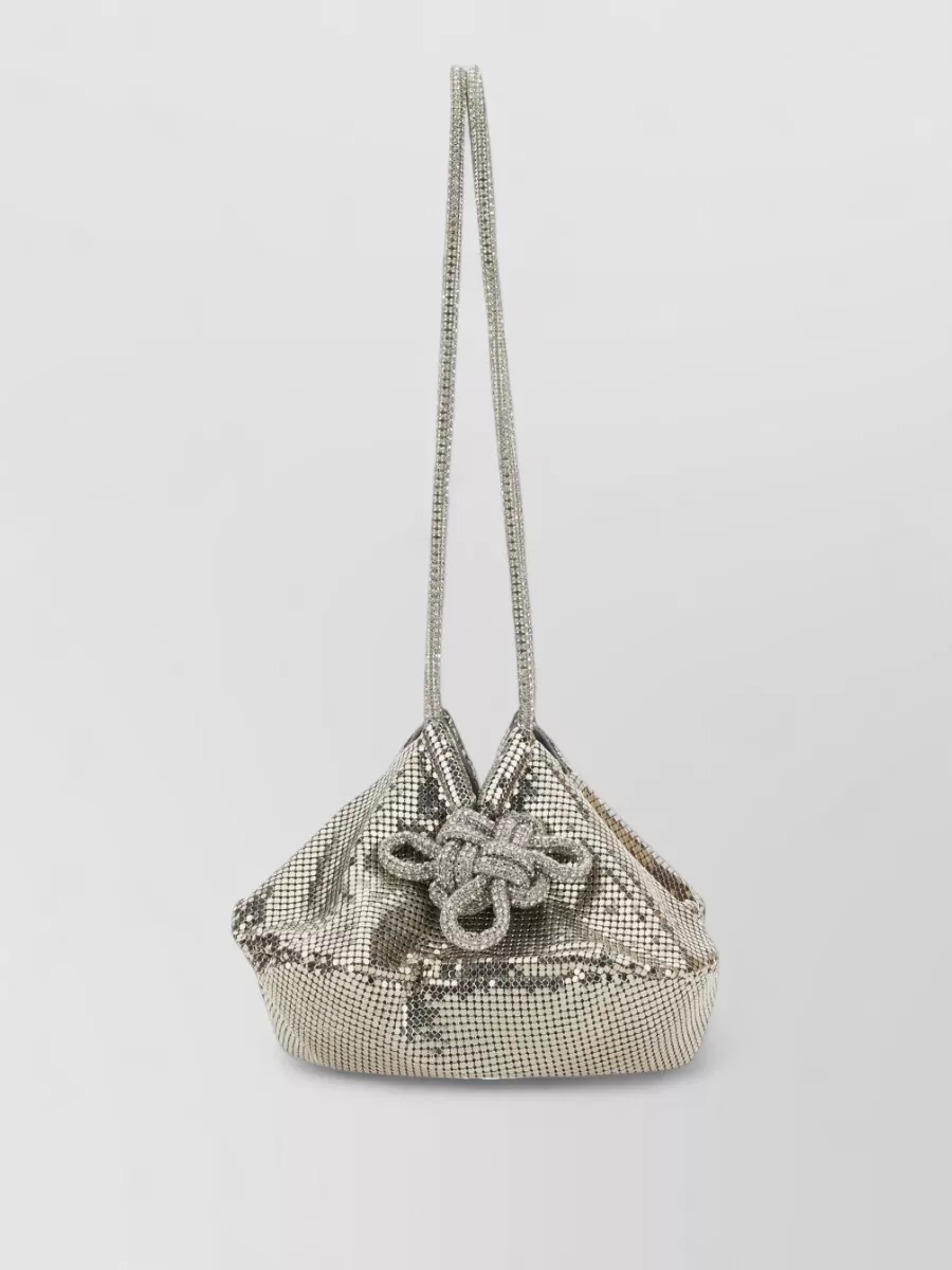 Kara crystal mesh bucket bag