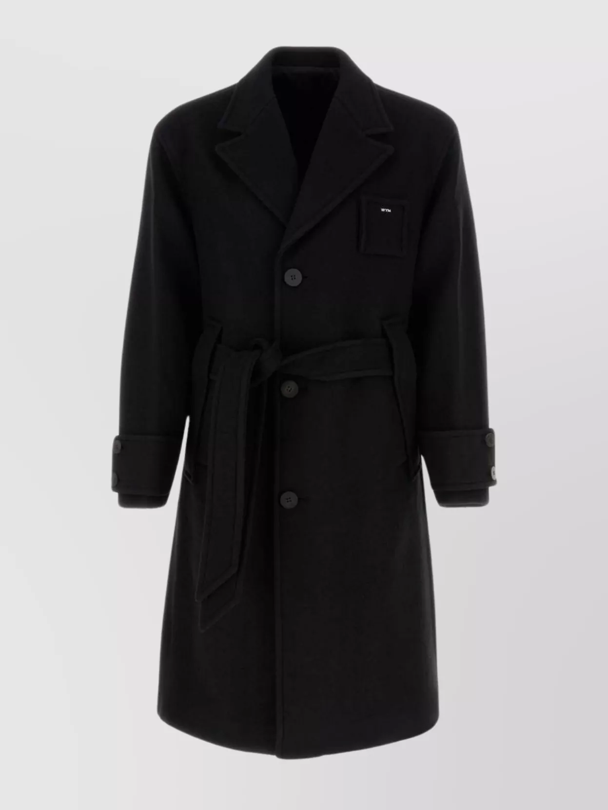Wooyoungmi Belted Wool Coat With Vent And Pockets