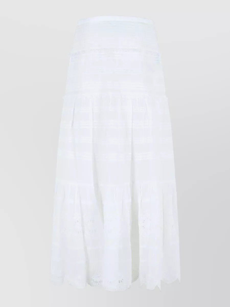 Isabel Marant Étoile Paoline Cotton Skirt High Waist Midi In White