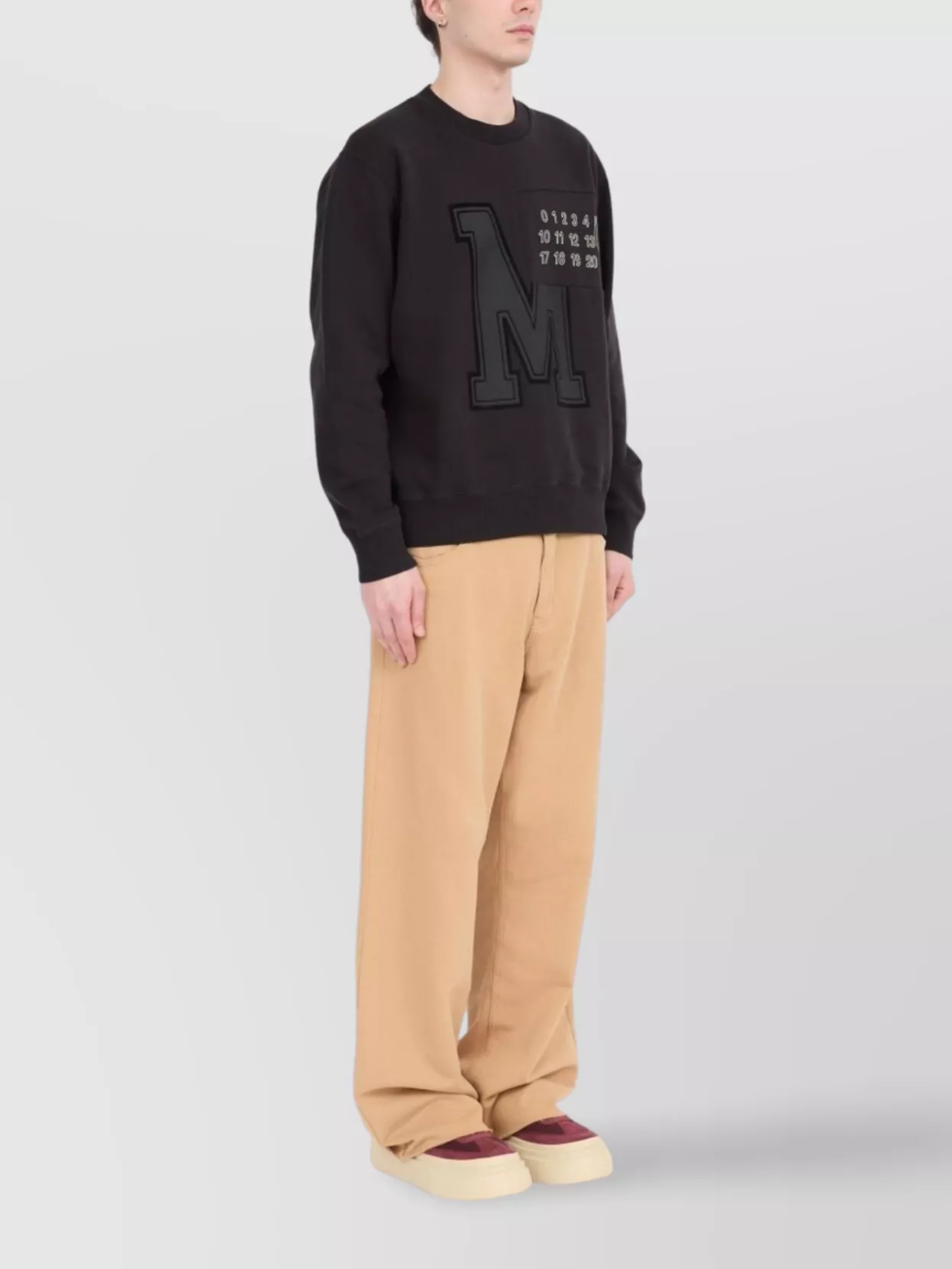Mm6 Maison Margiela Logo Crewneck Cotton Sweatshirt