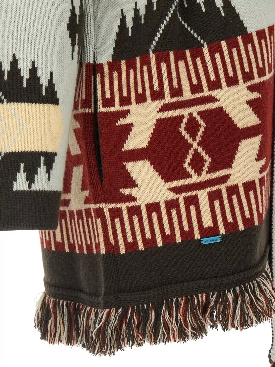 Alanui Icon Cardigan Shawl Collar Belted Fringe