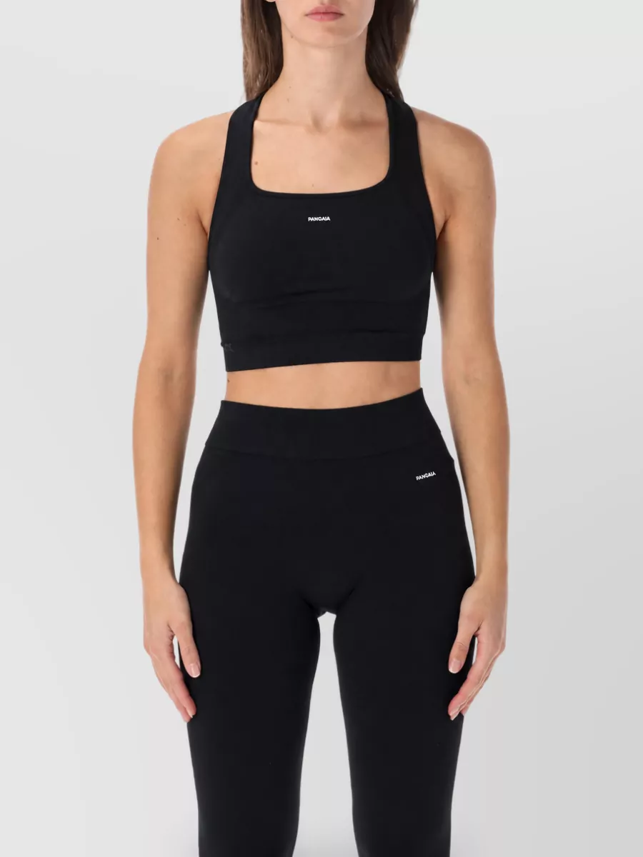 Pangaia seamless square neck racerback tank top