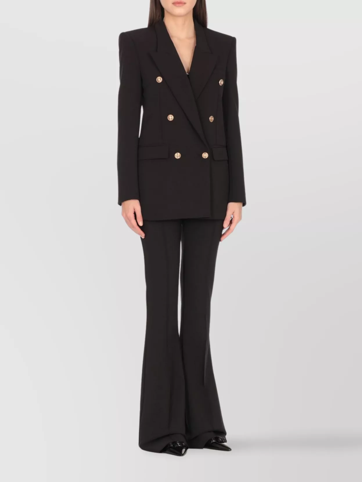 Elisabetta Franchi Double Breasted Peak Lapel Blazer