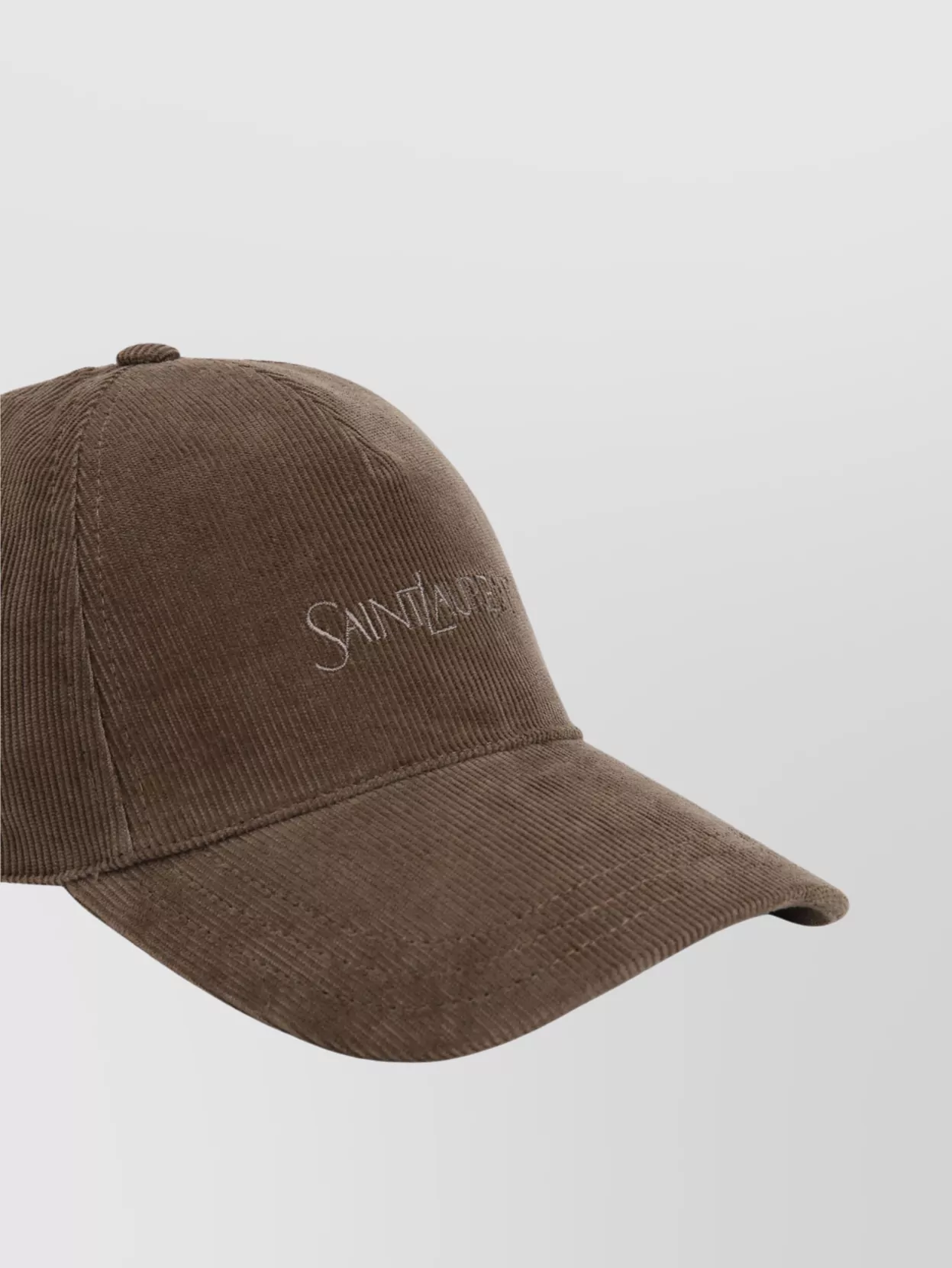 Saint Laurent Corduroy Texture Cotton Hat With Curved Brim