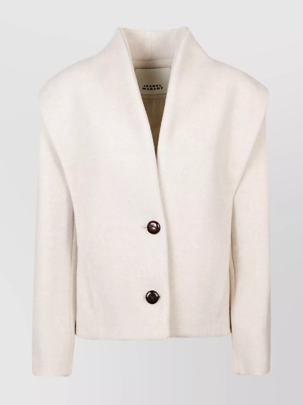 Isabel Marant Cotton Blazer With High Collar And Long Sleeves In Neutral