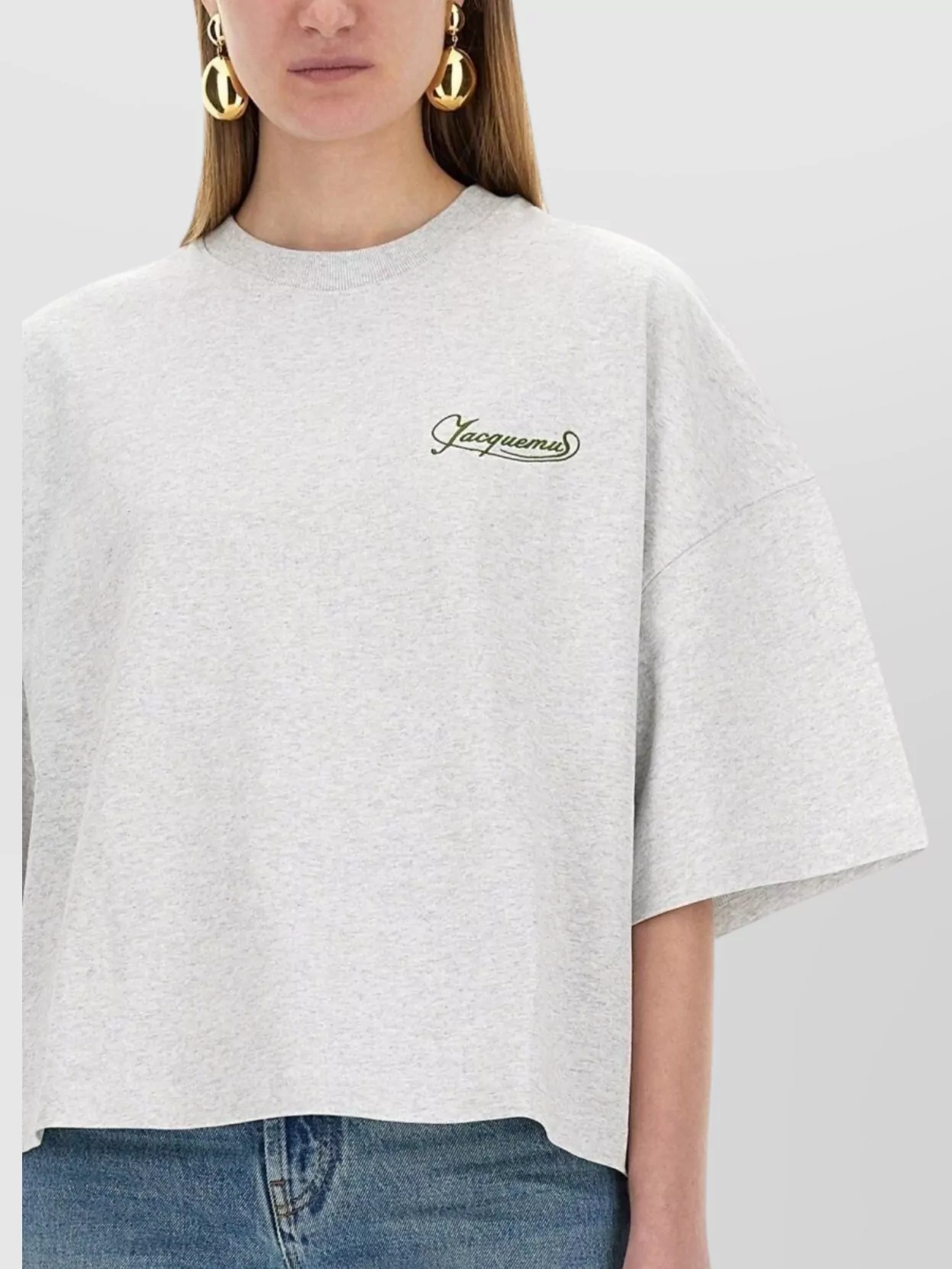 Shop Jacquemus Oversized Short Sleeve Crew Neck Top