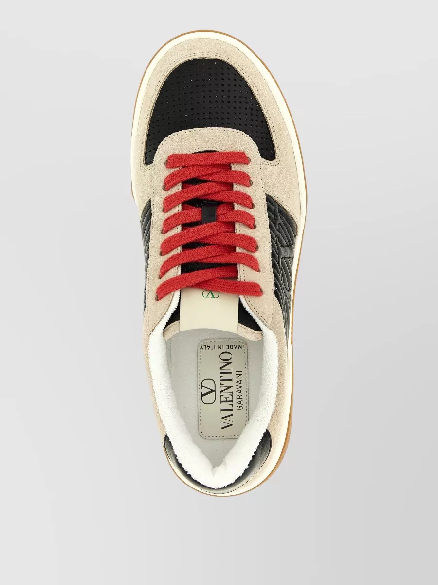 Valentino Garavani Sparry Sneakers Contrast Sole Perforated Toe Box