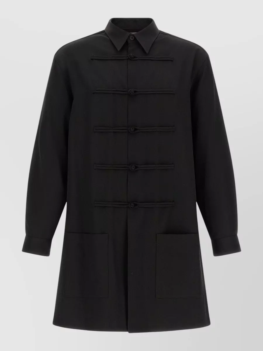Yohji Yamamoto wool long-sleeve shirt jacket