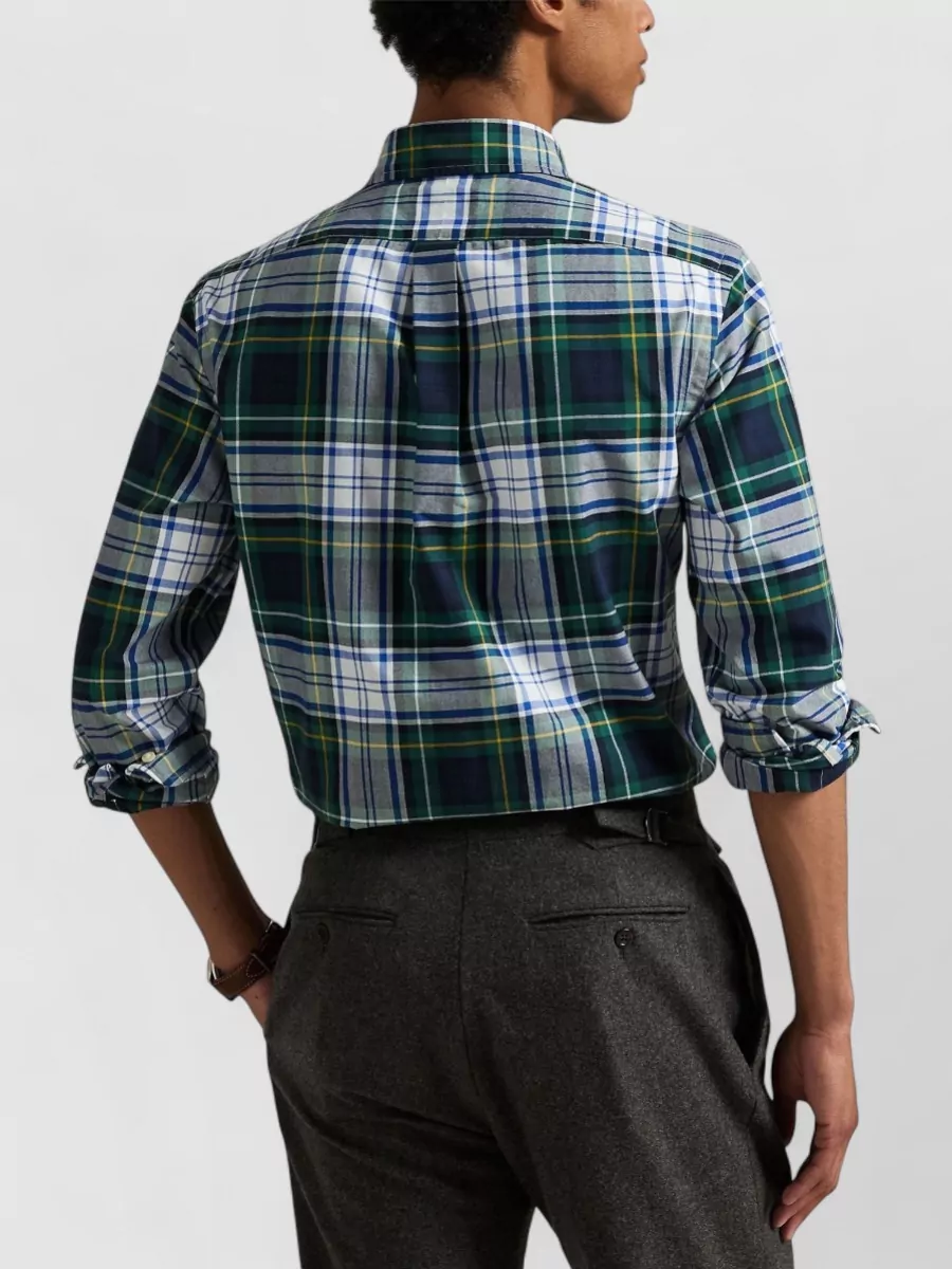 Ralph Lauren Plaid Shirt Button Down Collar Chest Pocket