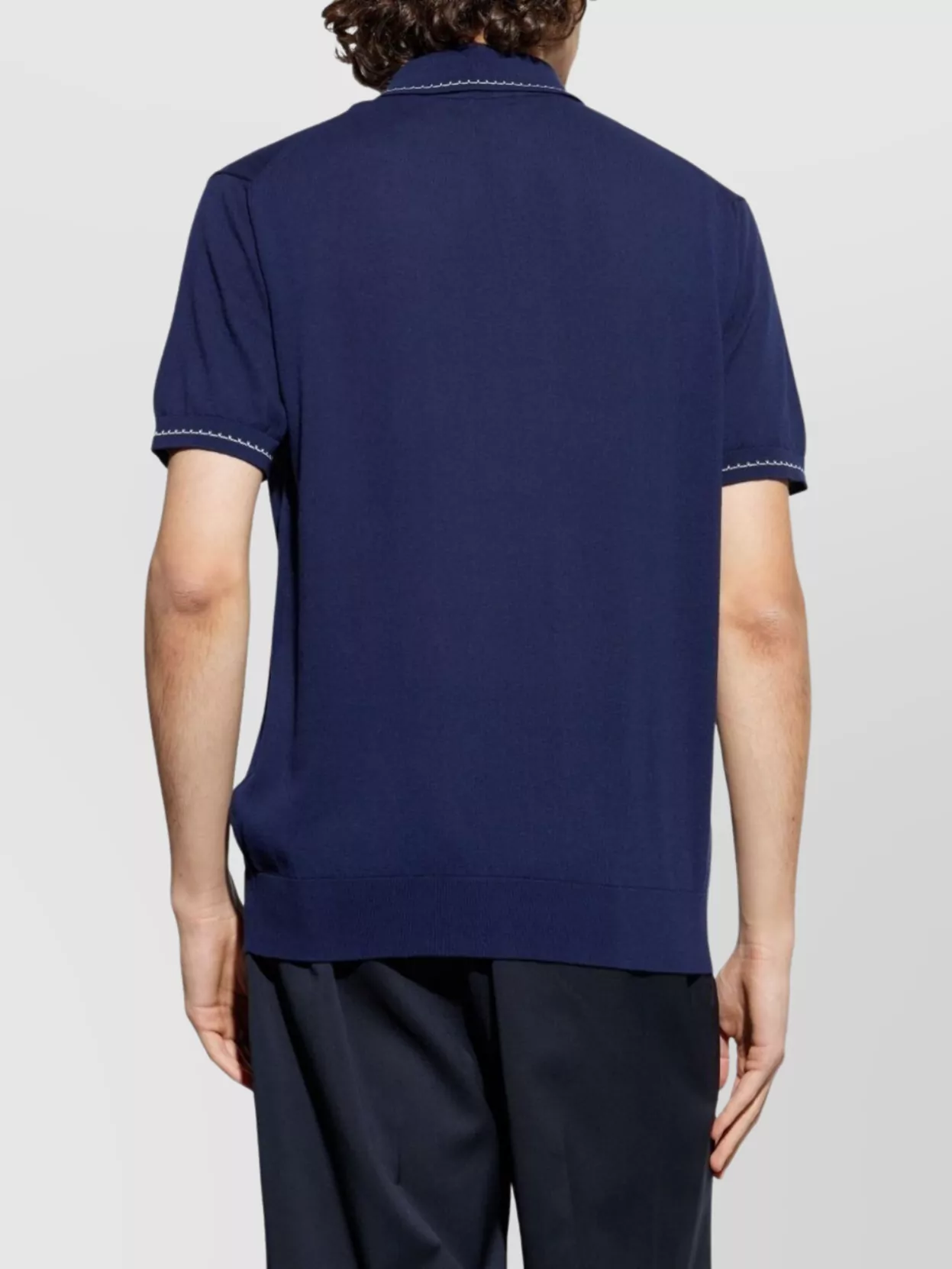 Etro Short Sleeves Polo Collar Ribbed Cuffs