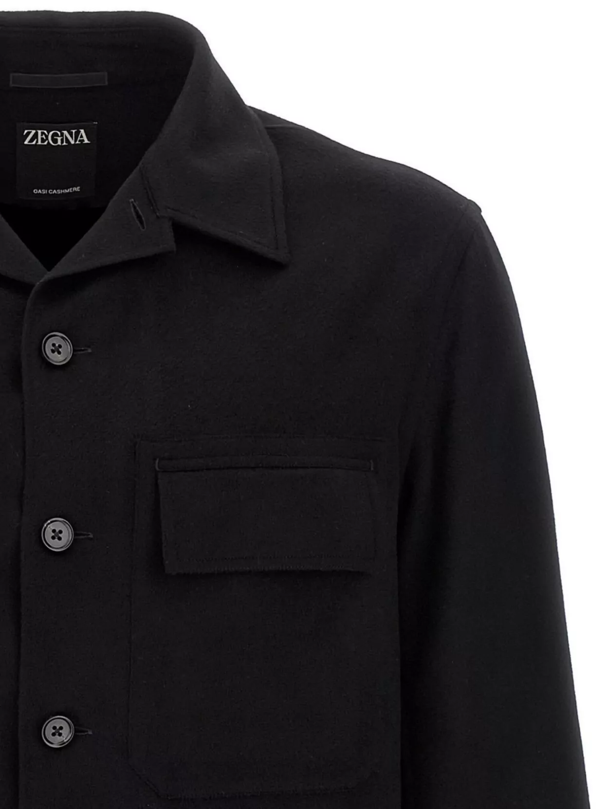 Zegna Pure Cashmere Overshirt In Black