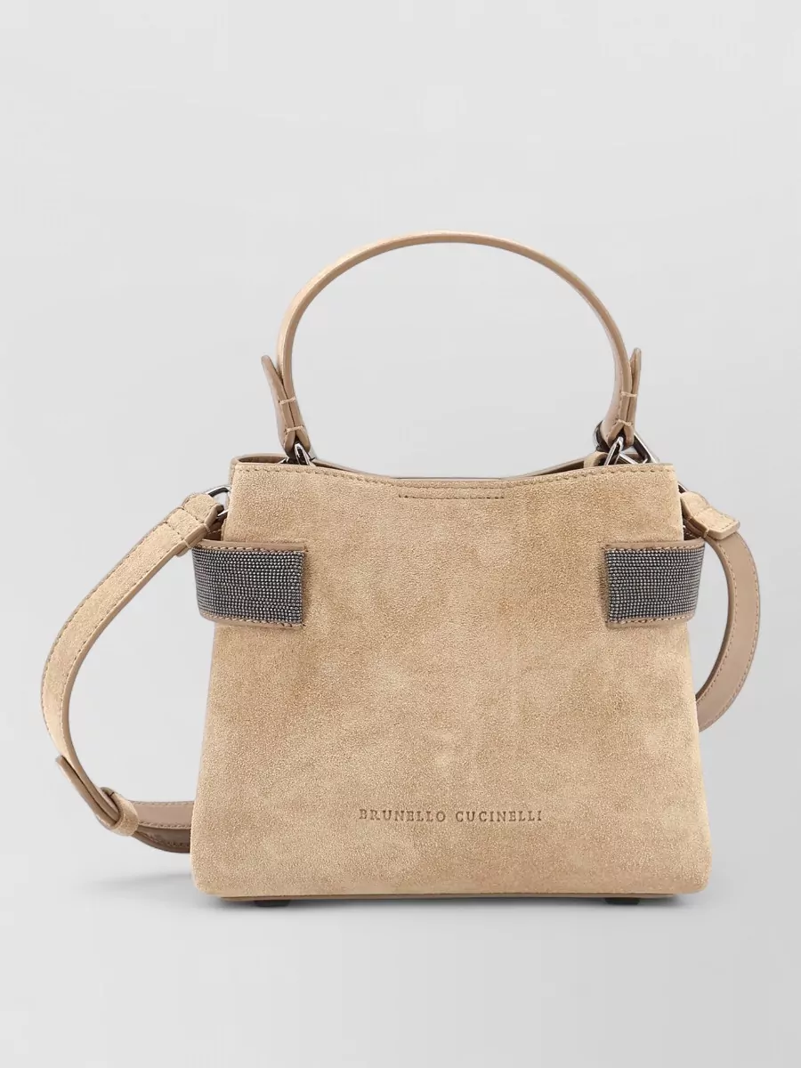 Brunello Cucinelli monili suede bucket bag