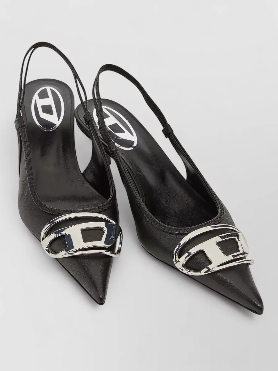 Diesel leather slingback pumps