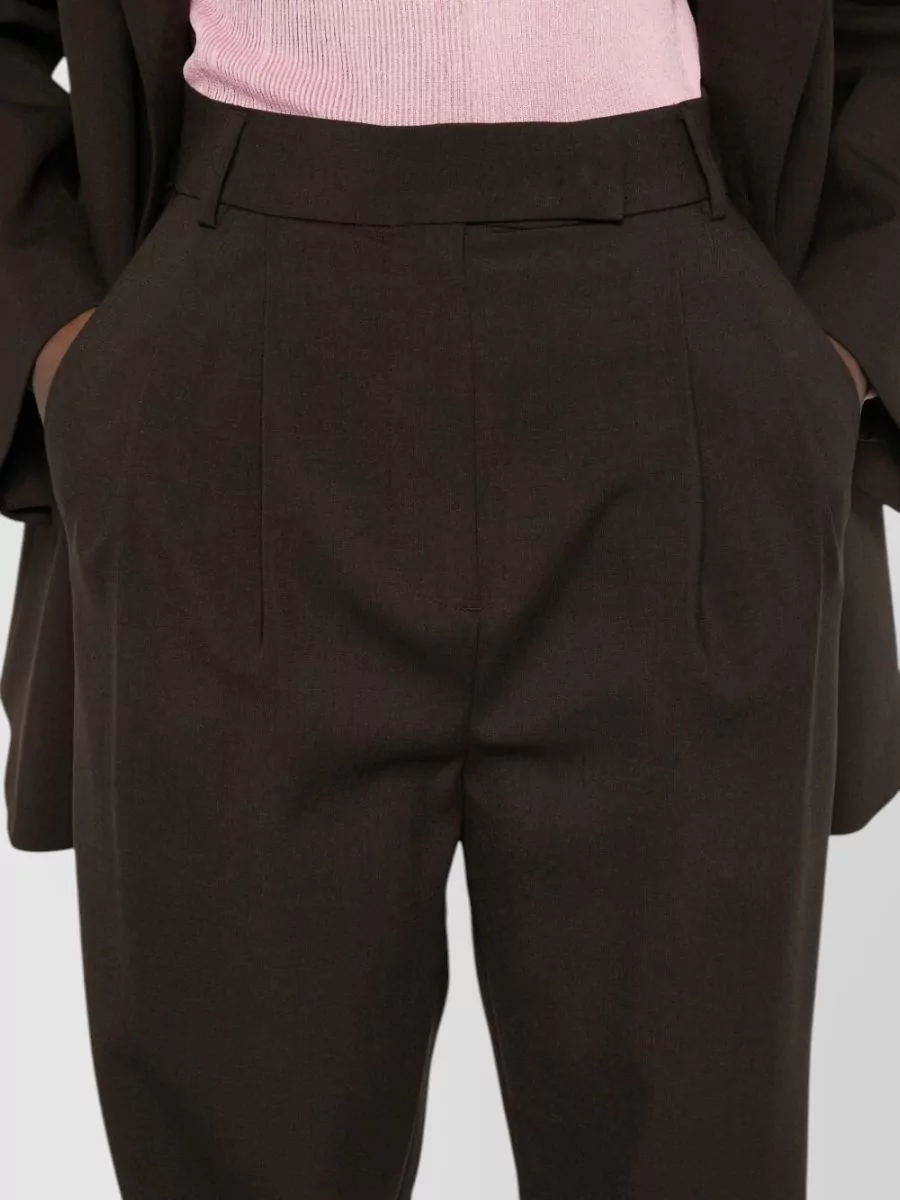 The Frankie Shop Pleated Straight-Leg Suit Trousers