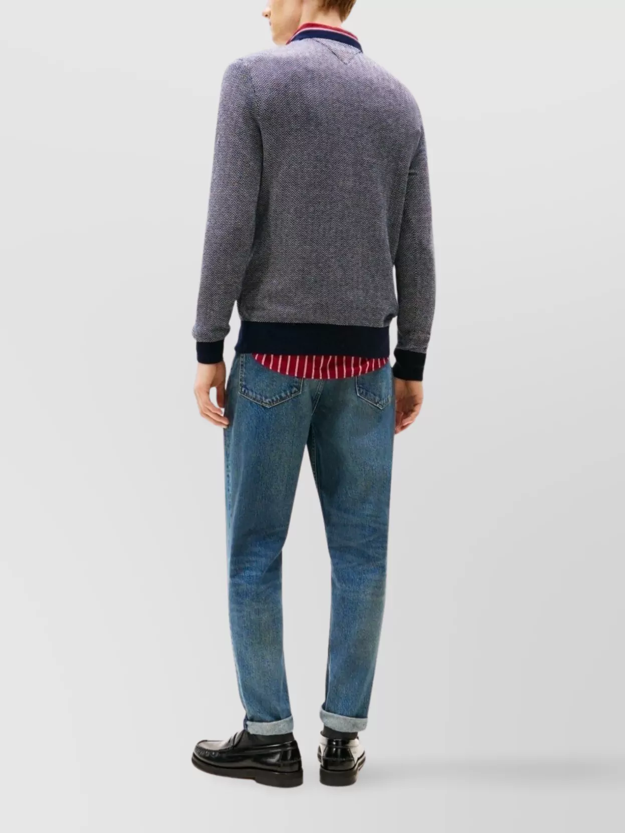 Tommy Hilfiger Herringbone Crew Neck Long Sleeve Sweater