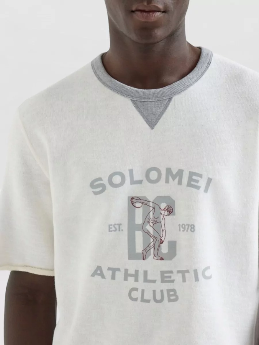 Brunello Cucinelli Cotton Linen Short-Sleeve Logo-Print T-Shirt