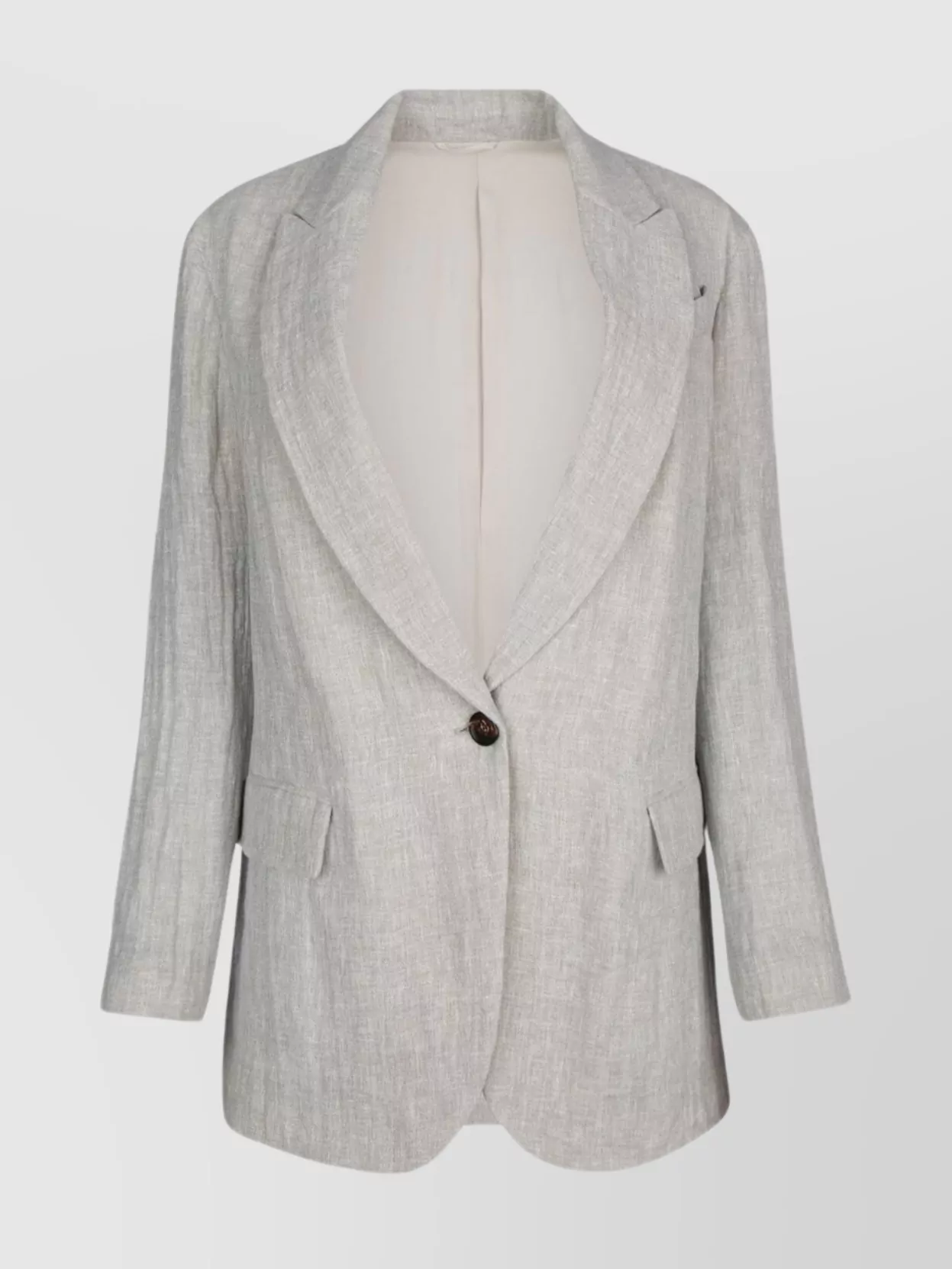 Shop Brunello Cucinelli Sleek Single-breasted Jacket With Notch Lapel And Back Vent