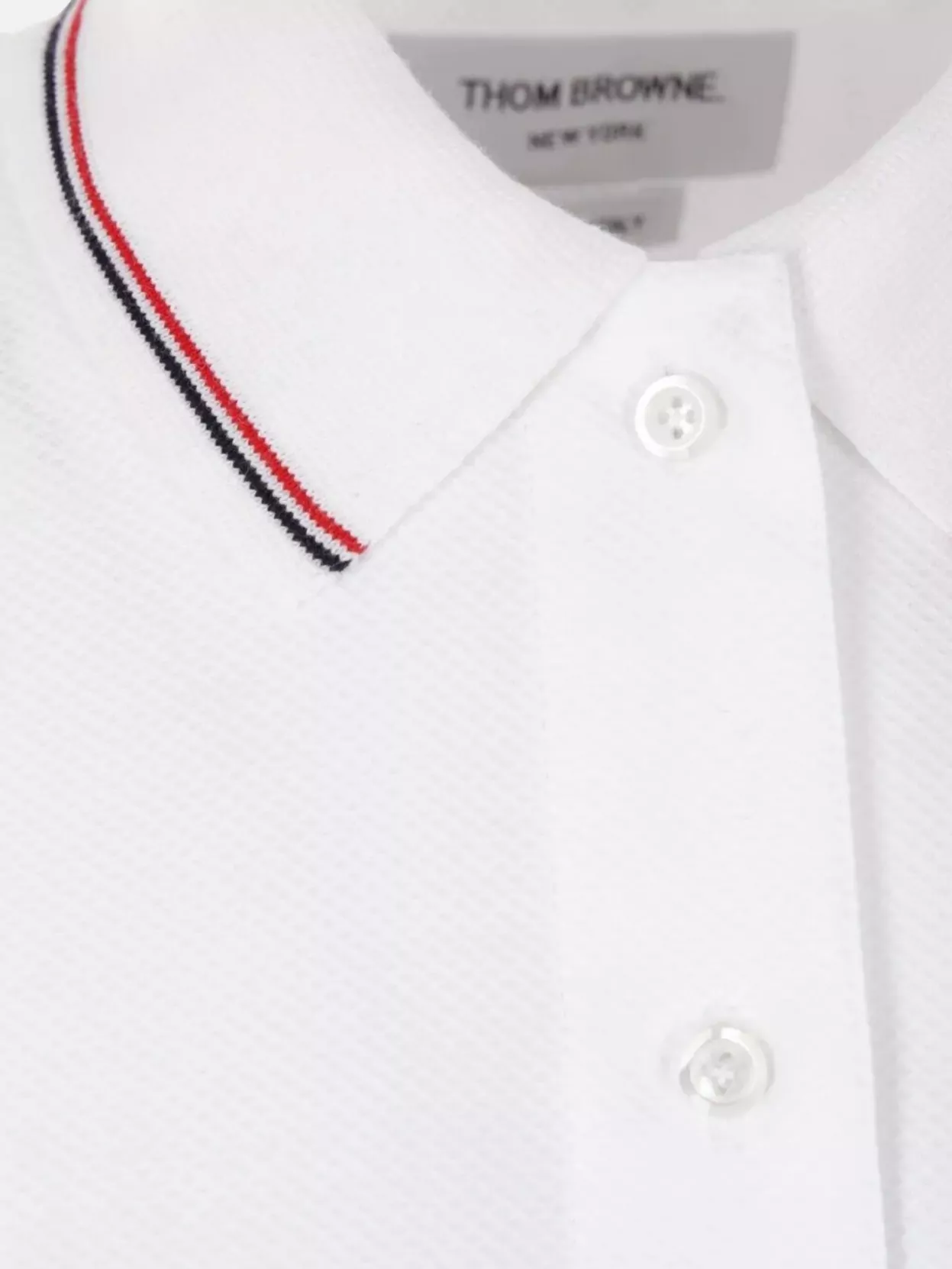 Thom Browne High Waist Pleated Skirt Polo Collar Dress