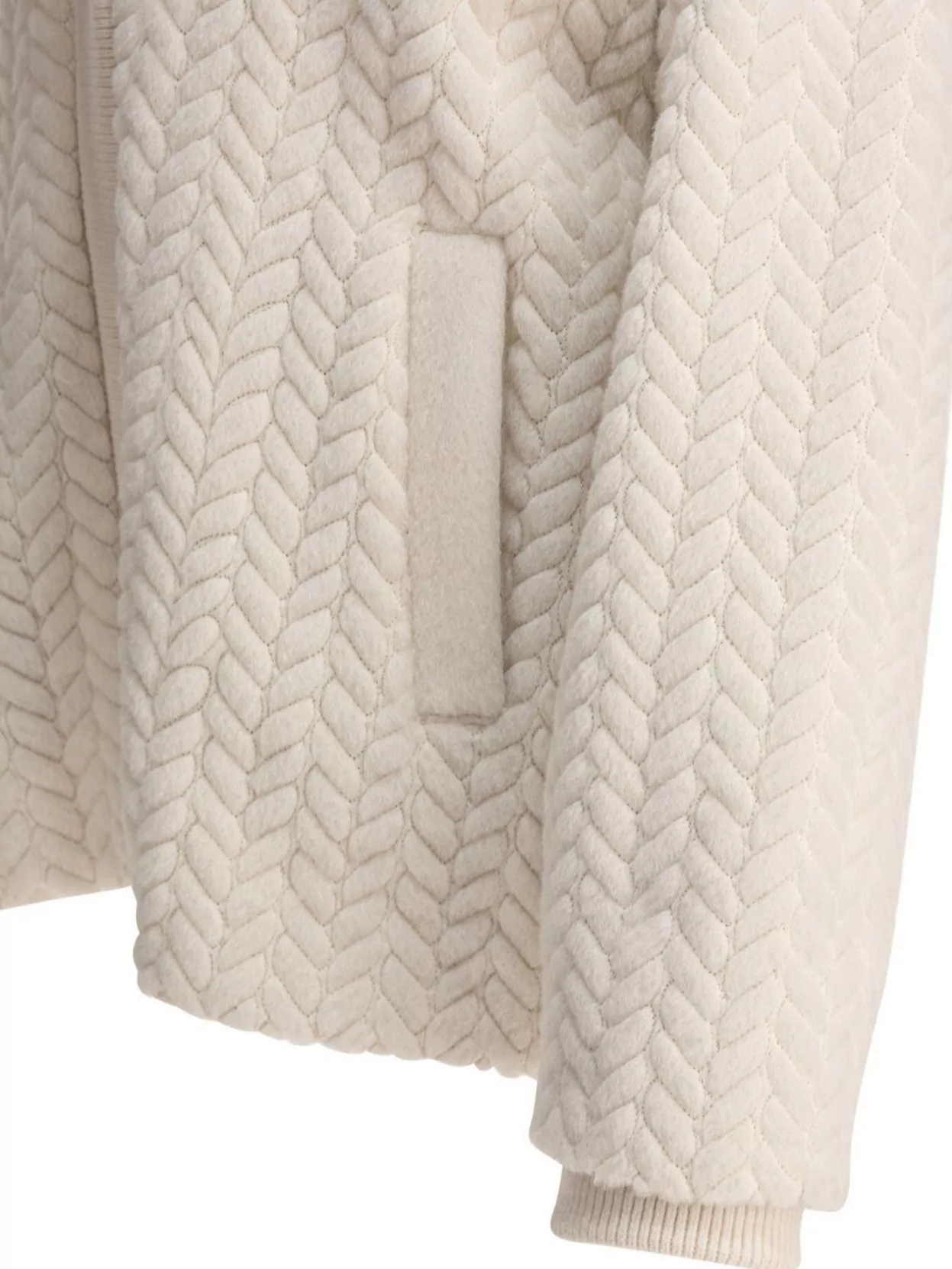 Agnona Ribbed Cuffs Shawl Collar Side Pockets Textured Pattern In Neutral