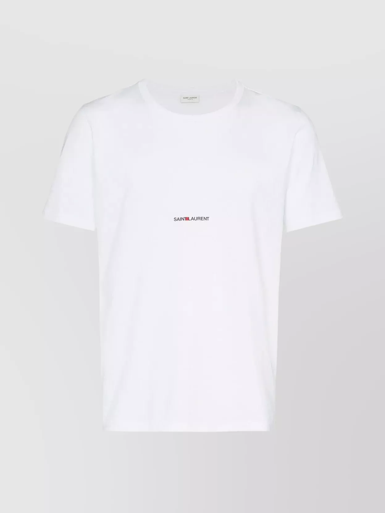 Shop Saint Laurent Crewneck Logo Print T-shirt With Short Sleeves