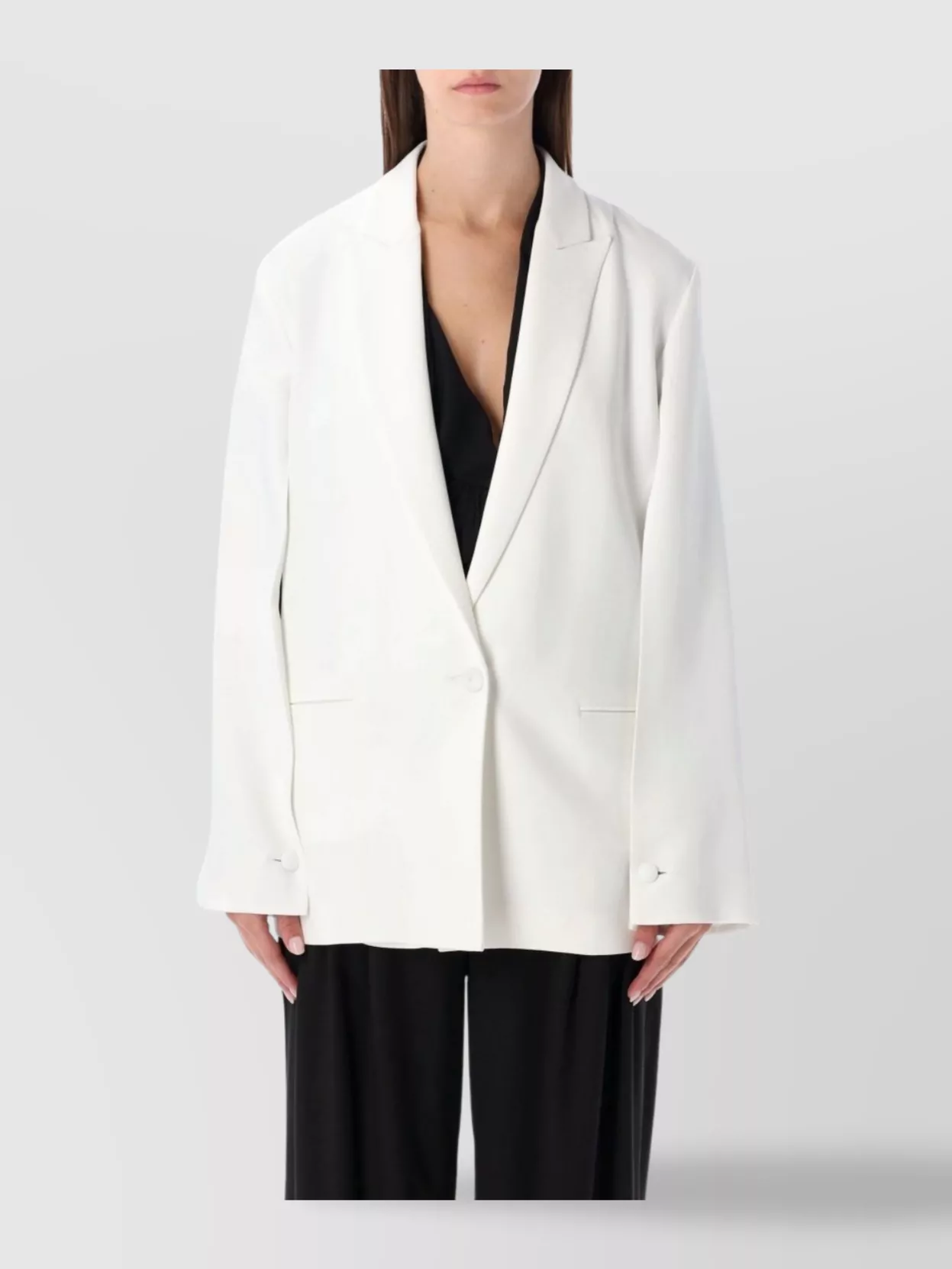 Alberta Ferretti Modern Blazer Peak Lapels In White