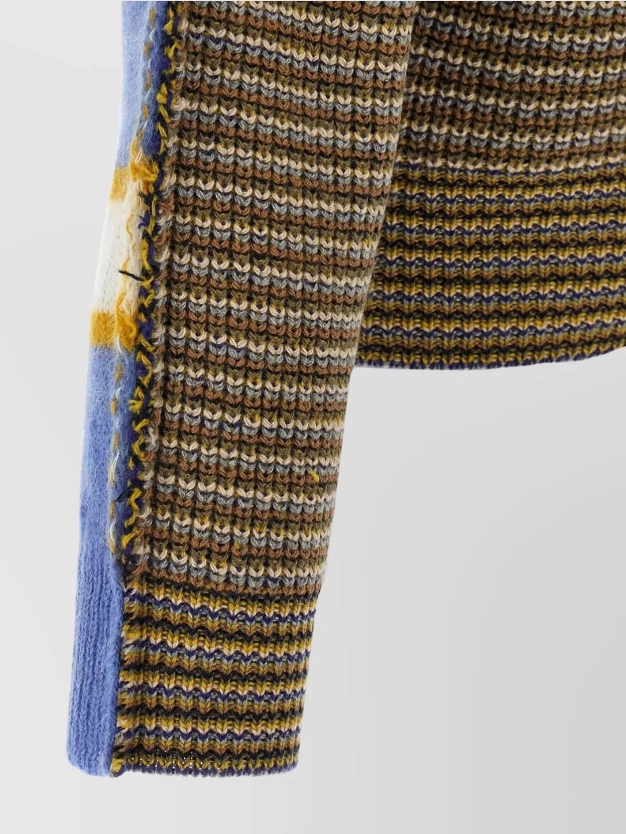 Marni Striped Pattern Round Neck Sweater In Blue