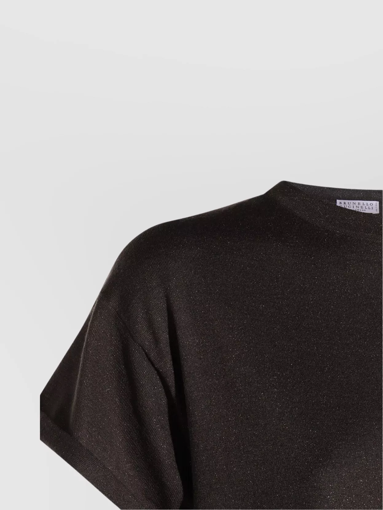 Brunello Cucinelli Short Sleeve Crewneck Sparkling Finish In Blue