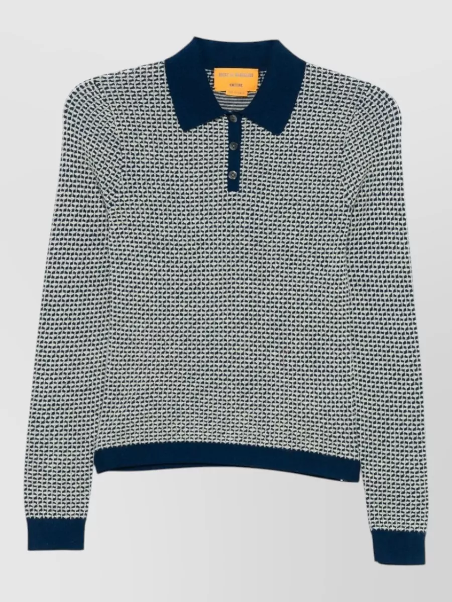 Guest In Residence Cashmere waffle-knit polo jumper