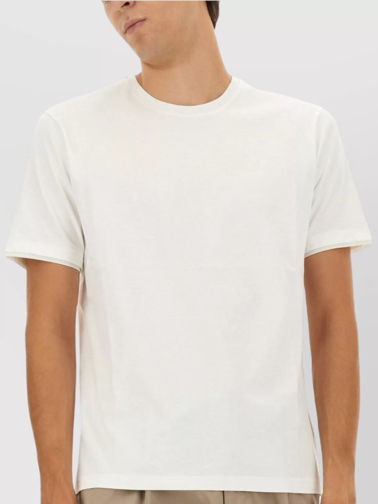 Herno Crew Neck Short Sleeve Cotton T-shirt In White
