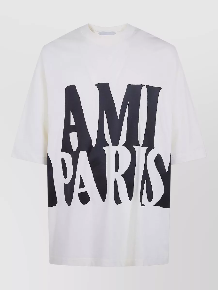 Ami Paris Cotton Oversized Short-Sleeve Printed T-Shirt