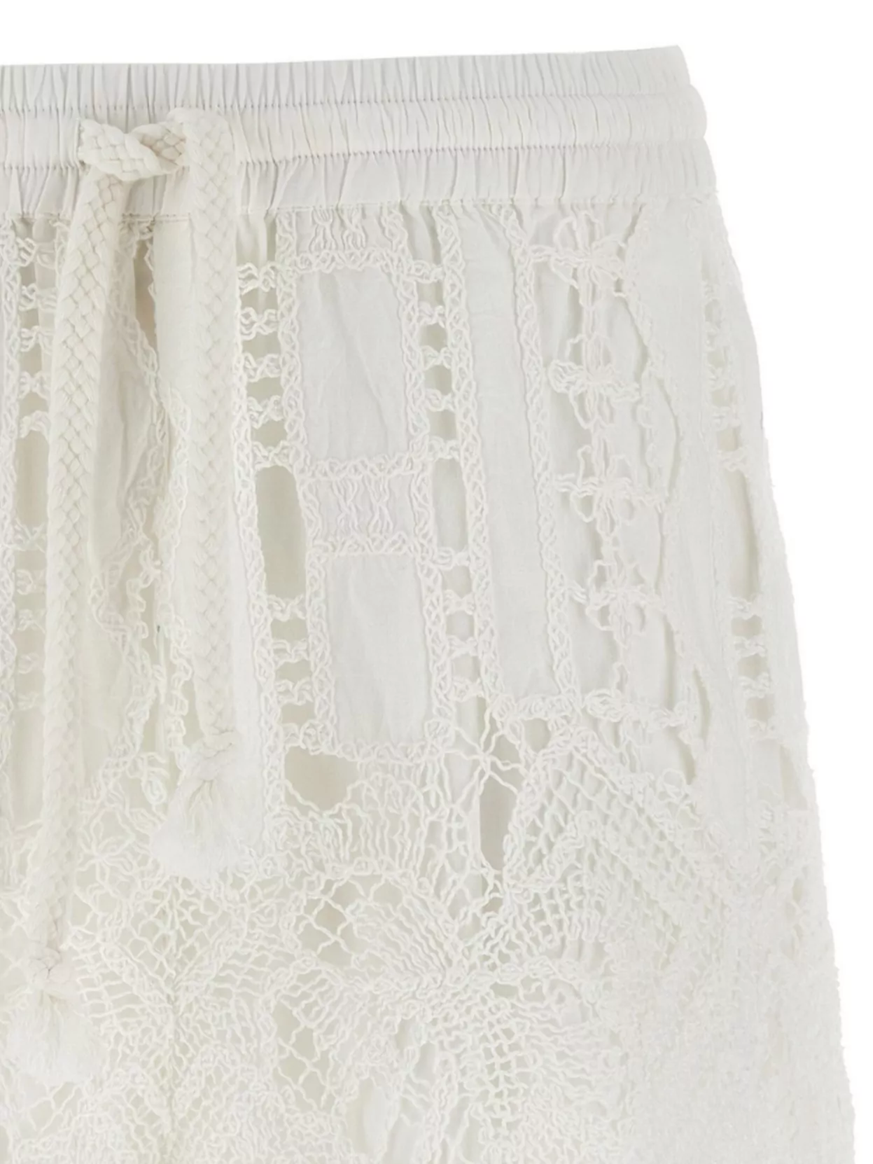 Pinko White Lace Design Serenata Rap Shorts