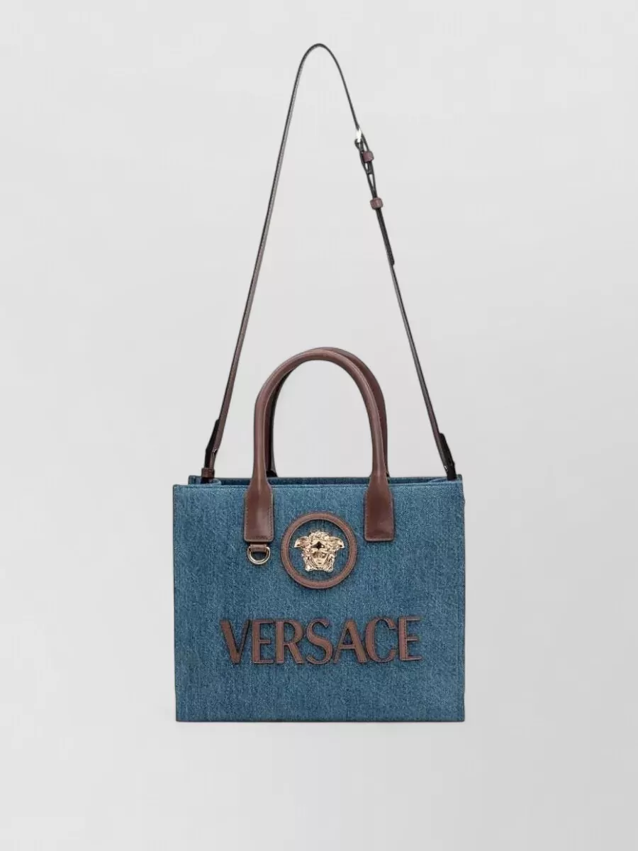 Versace La Medusa Small Leather Tote Bag