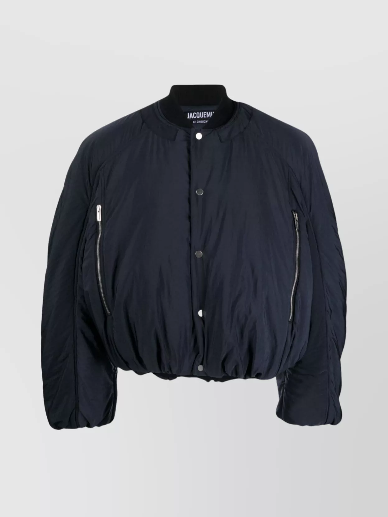 Shop Jacquemus Croissant Flight Jacket Padded With Elasticated Cuffs In Blue