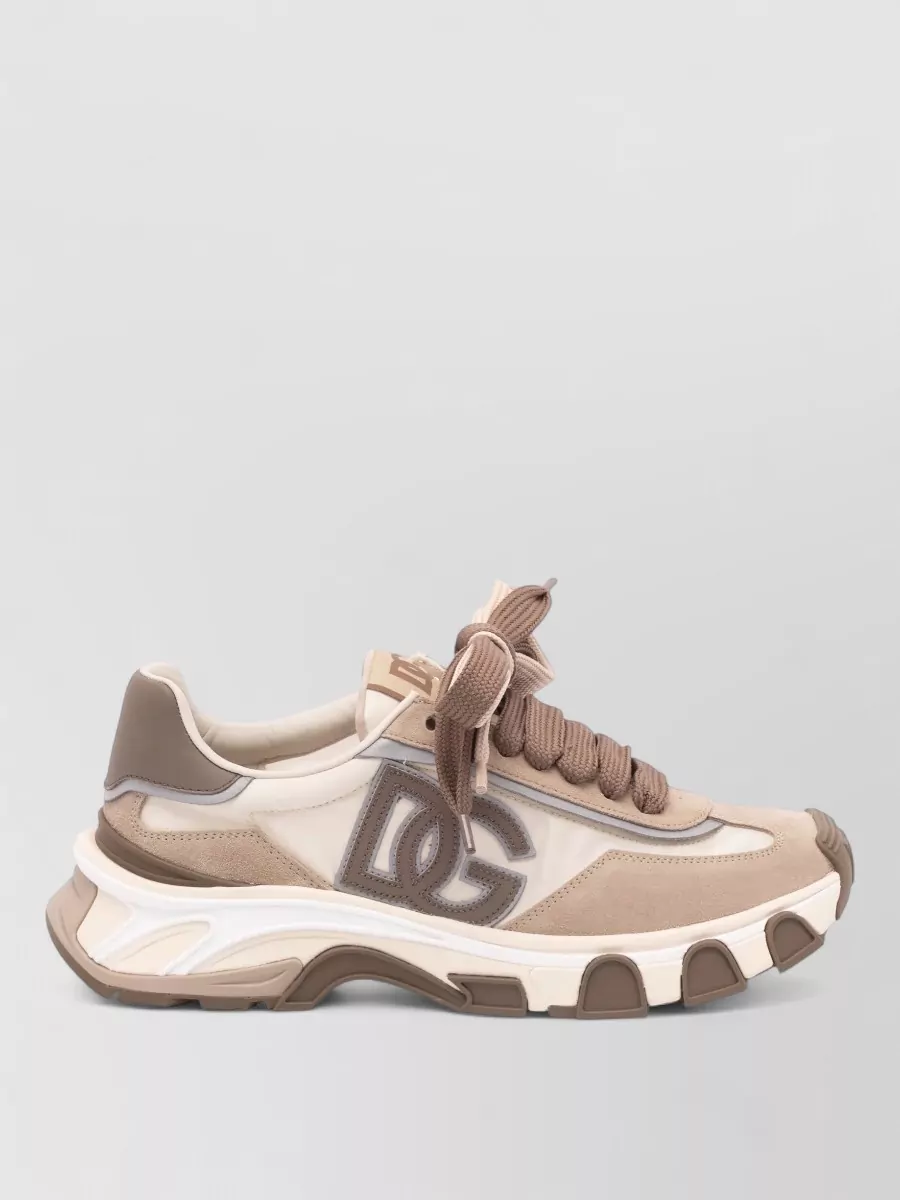 Dolce&Gabbana leather and nylon low-top sneakers