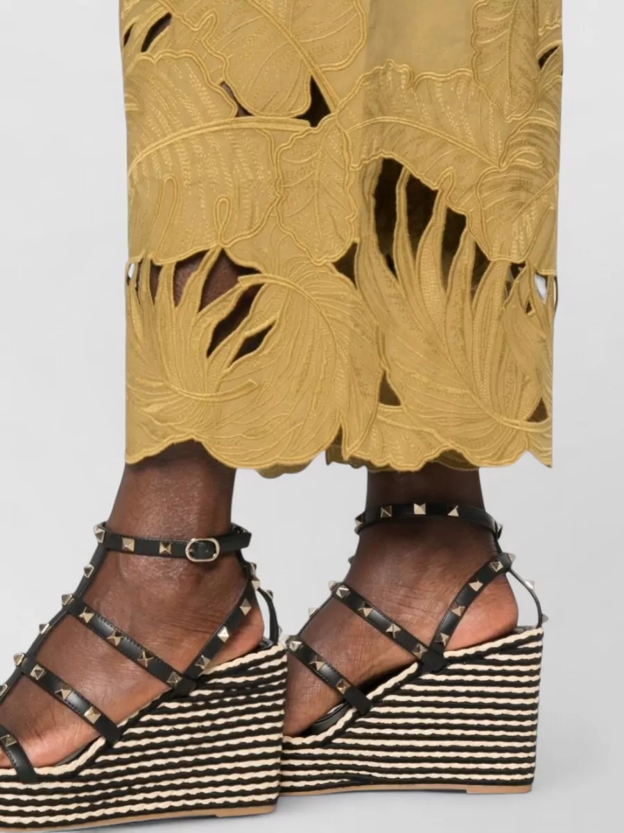 Zimmermann Embroidered Cotton Cutout Tailored Shorts