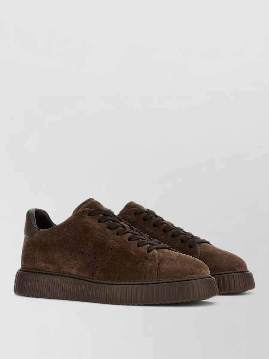 Hogan Suede Leather Low-Top Lace-Up Sneakers