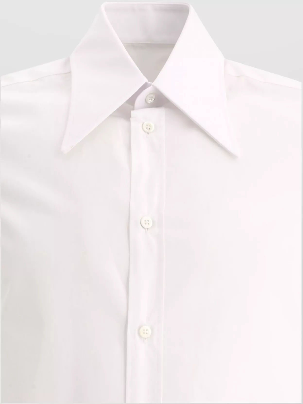 Maison Margiela Pointed Collar Shirt With Short Sleeves And Side Slits