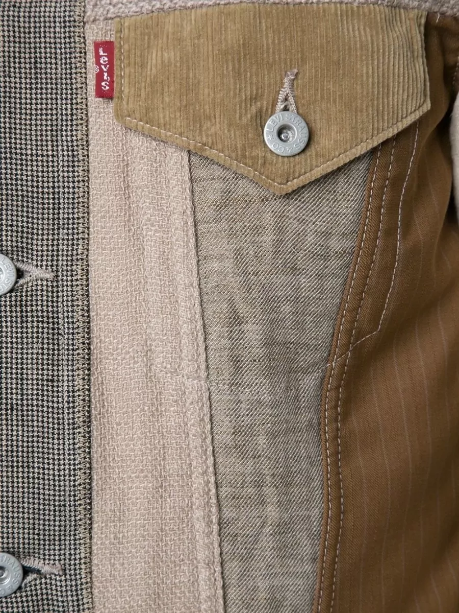 Junya Watanabe Linen Floral Print Single Breasted Coat